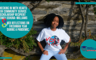 Checking in with Hearts for Community Service Scholarship Recipient Oshuna-Williams