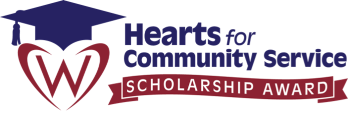 Hearts for Community Service logo links to Hearts for Community Service program page